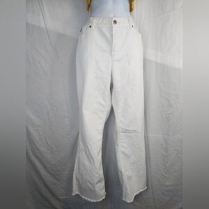 Liz & Co. Size 16 Stretch Denim Jeans w/ Raw Edge Hem- Gently Pre-owned